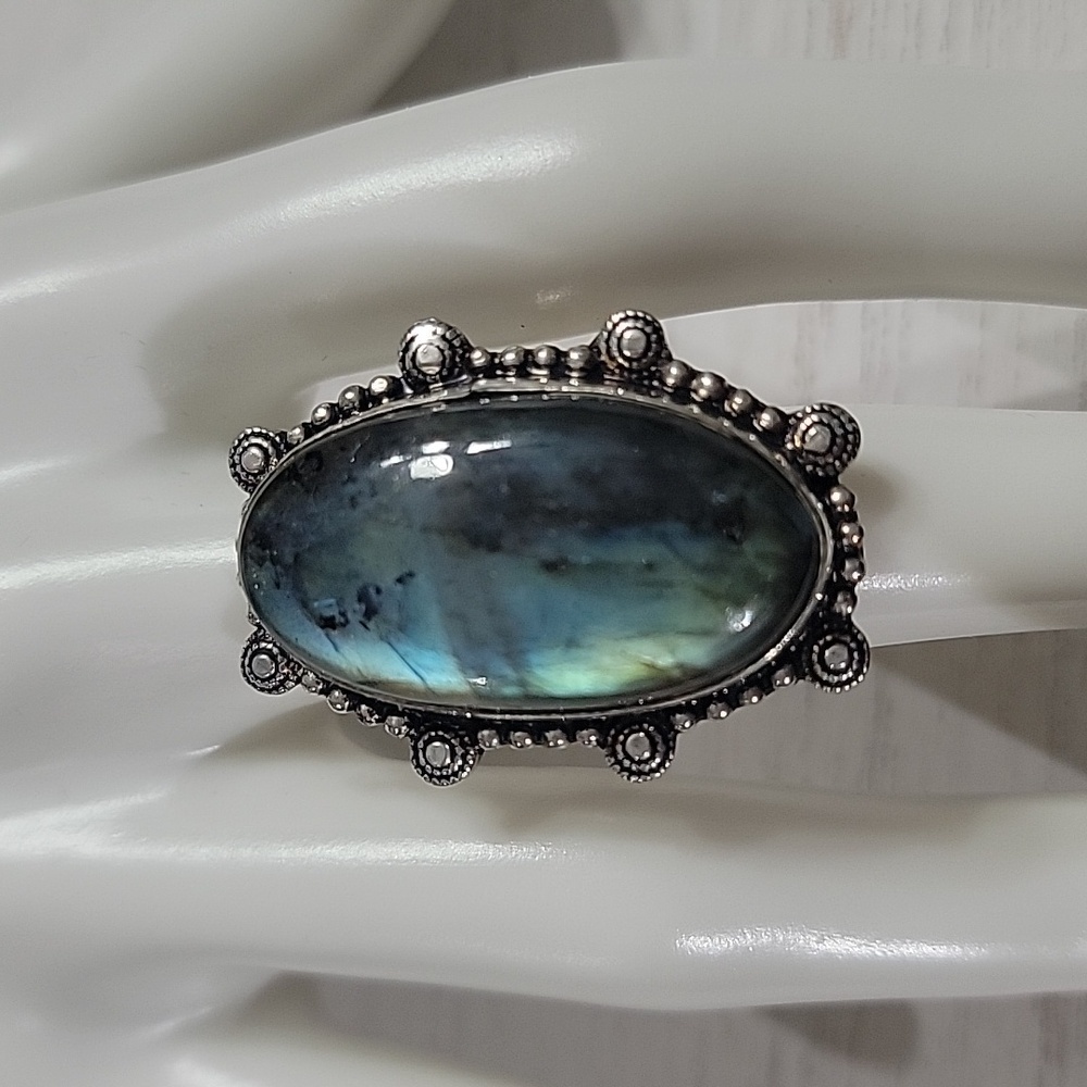 Labradorite Artisan Statement Ring - image 2